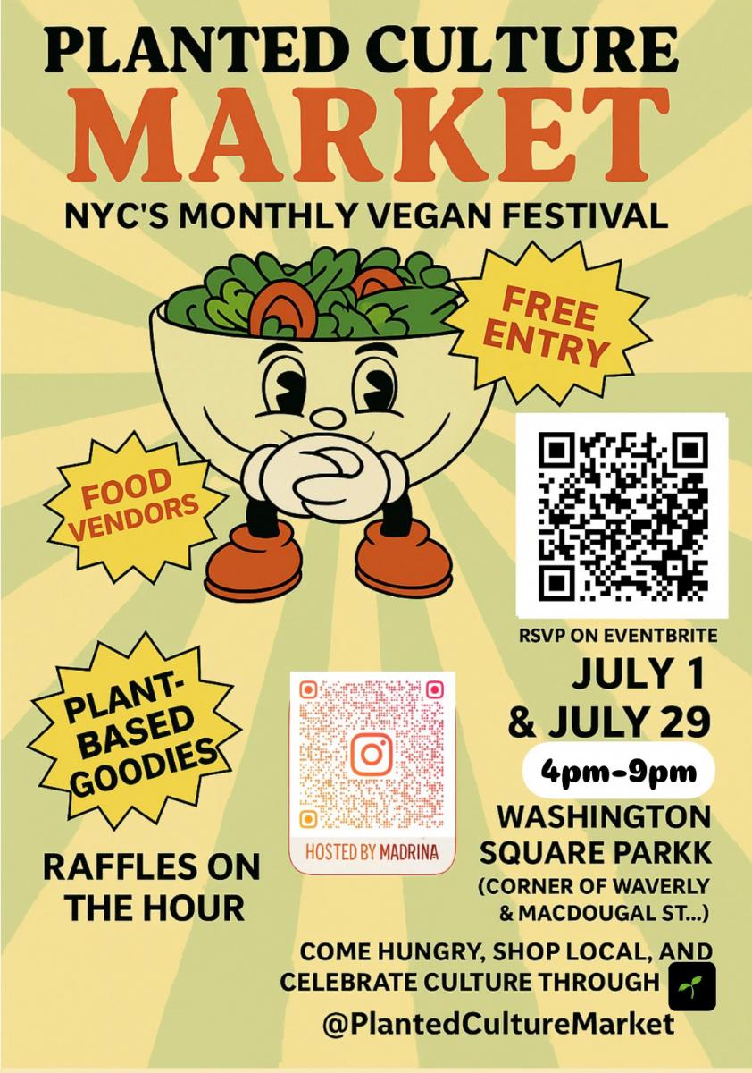 Madrina Vegana’s Erica Munoz announces Planted Culture Market NYC’s Only Monthly Vegan Festival July 1st and 29th 4-9pm
